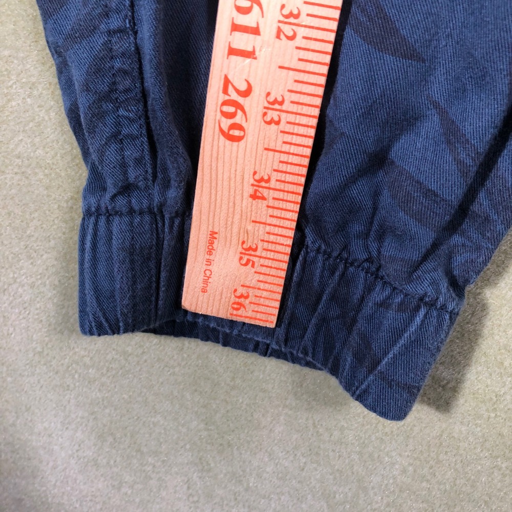 Orvis Jogger Pants Women Large Navy Blue Palm Leaf Lyocell Elastic Waist - Picture 6 of 9